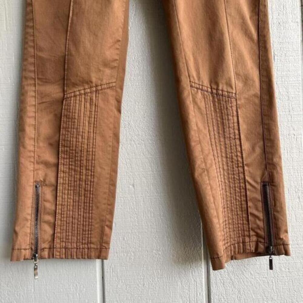 Crisca By Biba Cropped Cotton Twill Pants With Zipper Ankle Women’s Size 34 - Picture 4 of 9